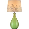 Lite Source LS-21489GRN Table Lamp, Green Ceramic with Silhouette Paper Shade