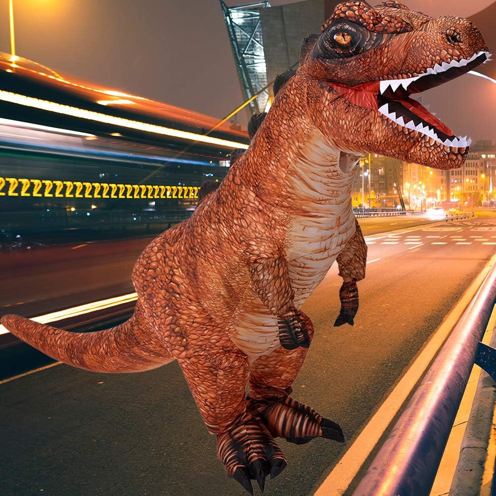 JUROSAICA Inflatable Costume Adult Dinosaur Costume Funny Fancy Dress Costume Halloween Costume Full Body Blow Up Costumes: Clothing