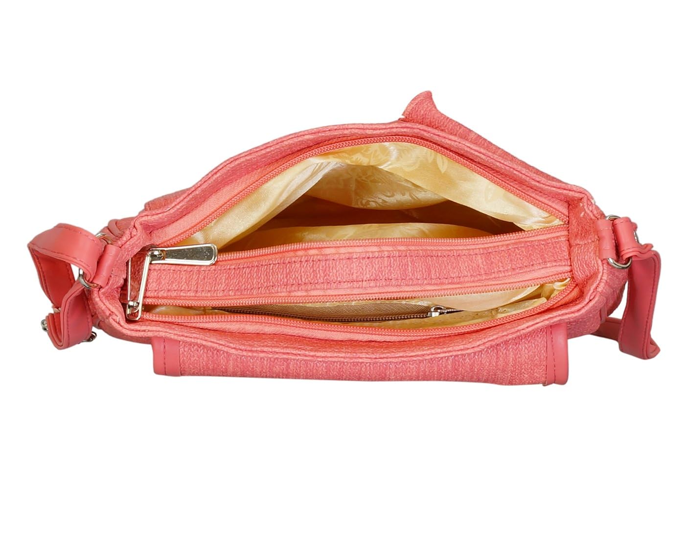 belladona women's double pocket sling bag(peach pink)