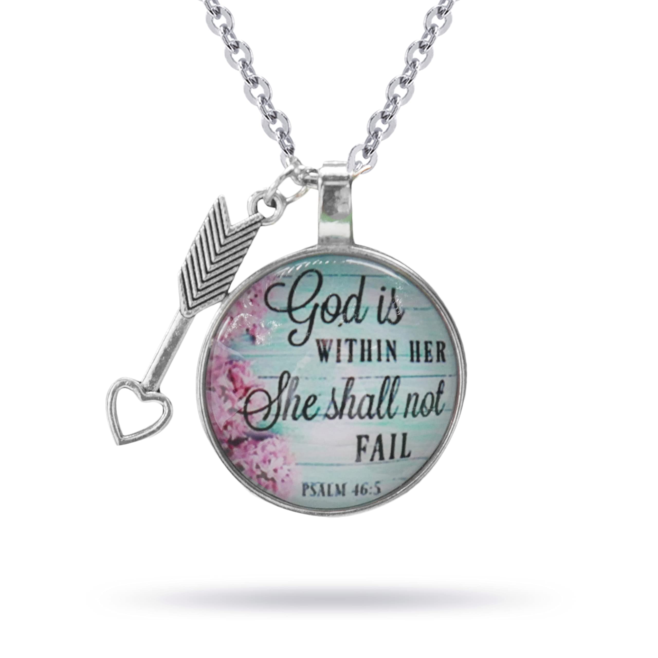 epiphaneia Easter Christian Gifts Women's Psalm Pendant Necklace With Arrow. Christians Jewelry for Women Religious Bible Necklaces For Woman of Faith. Gift for Mom on Mother's Day, Birthday.