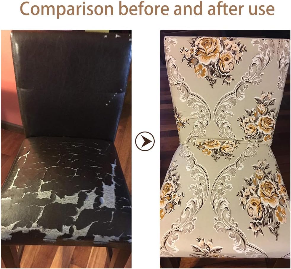VIVOTE Dining Room Chair Covers Stretch Dining Chair Slipcover Parsons Chair Covers Chair Furniture Protector Covers Removable Washable Chair Cover for Dining Room, Hotel, Ceremony (2 Pack): Kitchen & Dining