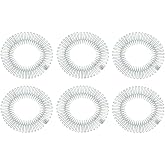 Fodattm 6PCS Women Lady Stretch Flexible Plastic Full Circle Hair Comb Headband Hair Hoop Hair Clip Spring Head Band with Deep Teeth (Clear)