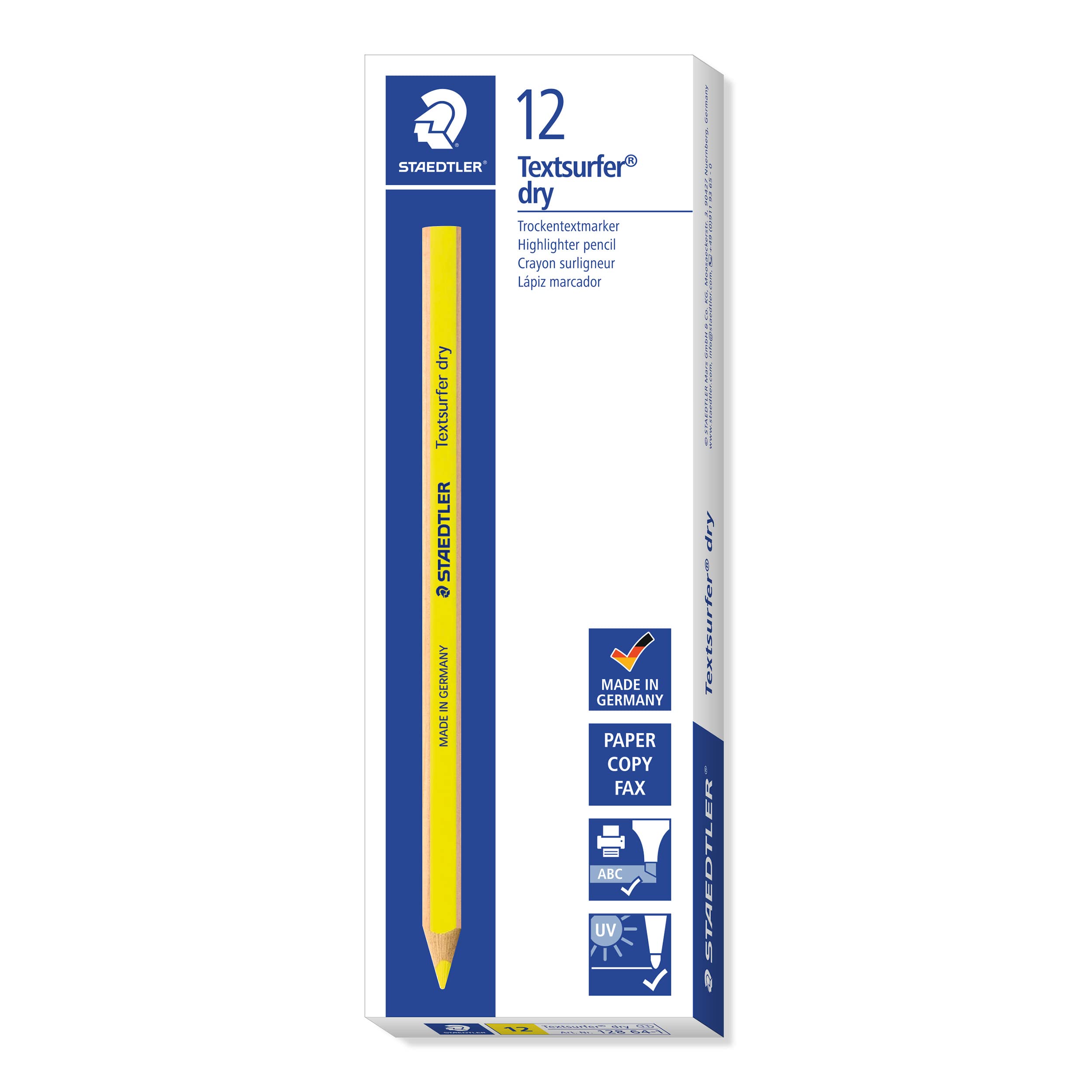 Staedtler Textsurfer Dry Pencil - Yellow (Box of 12) — image 1