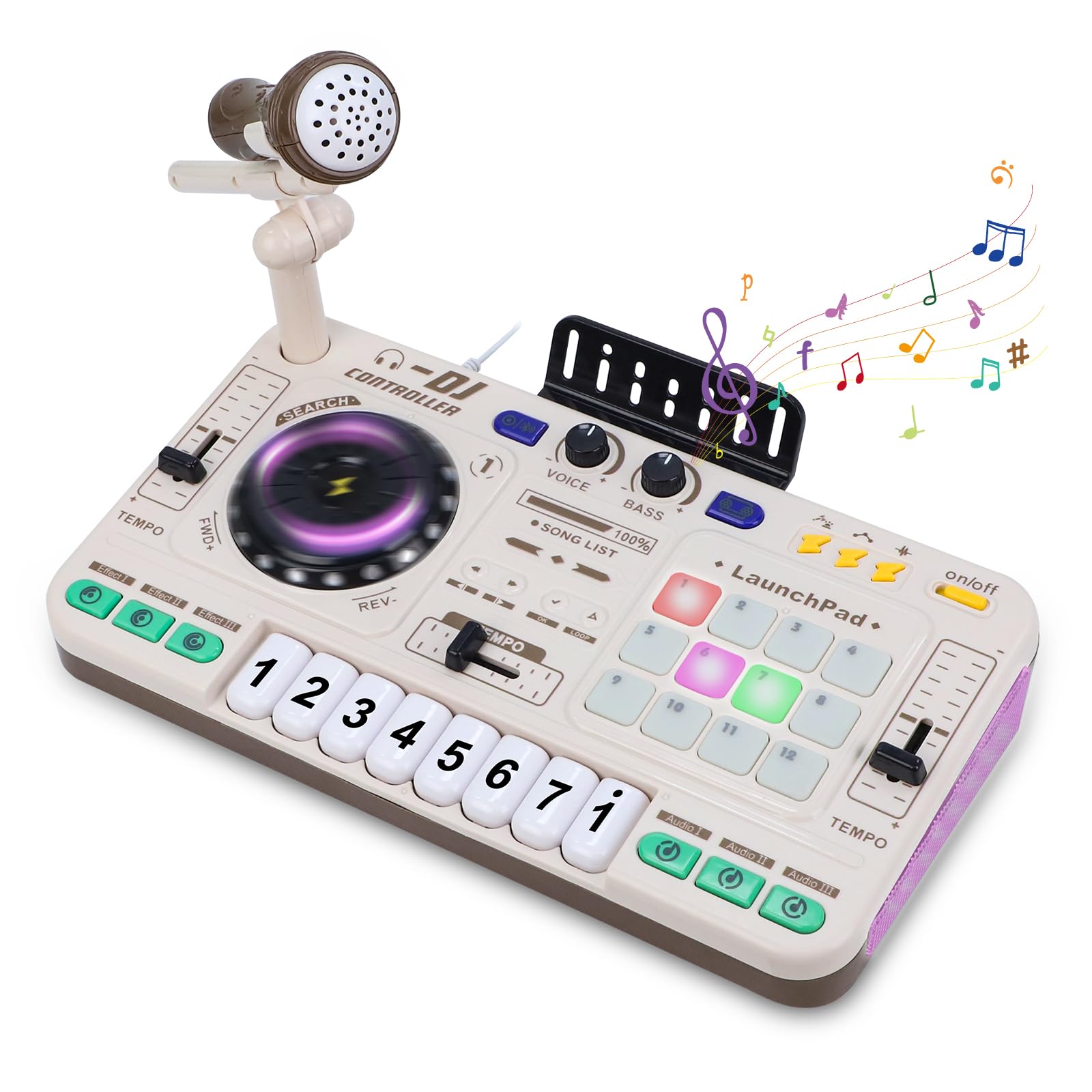Photo 1 of Magic4U Kids DJ Mixer, Toddler Rechargeable DJ Set with Lights, Sound Effect, Demo Songs and Reaction Music Games, Musical Toys Birthday Party Gift for 3-9 Years Old Girls Boys