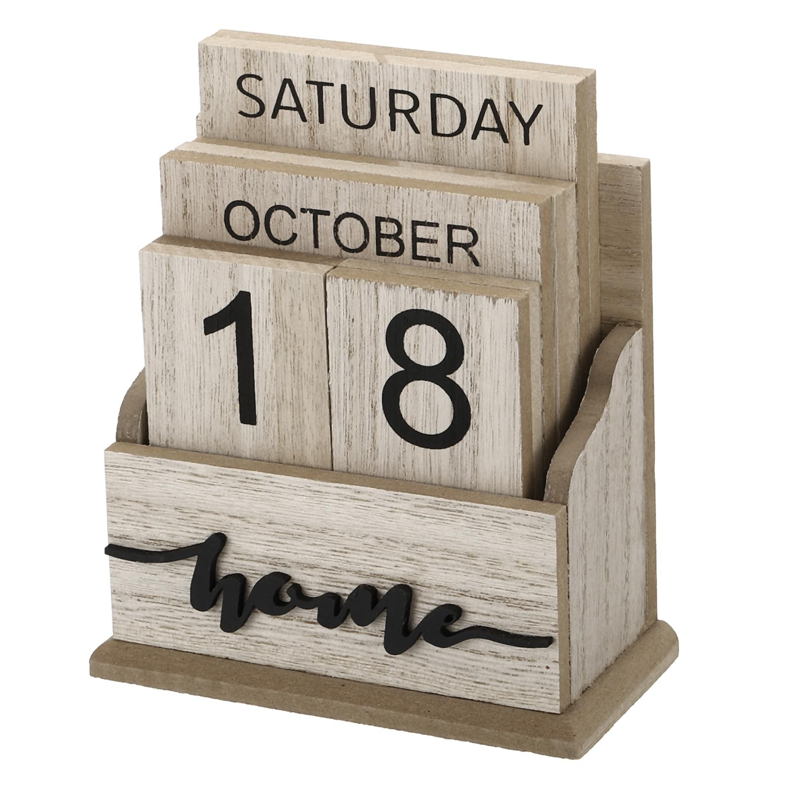 YOKIVE Wooden Block Perpetual Calendar for Desk, Style 3 Wood Month Date Display Blocks, Great for Daily Desktop Shop Bar Desk Decor (Brown)