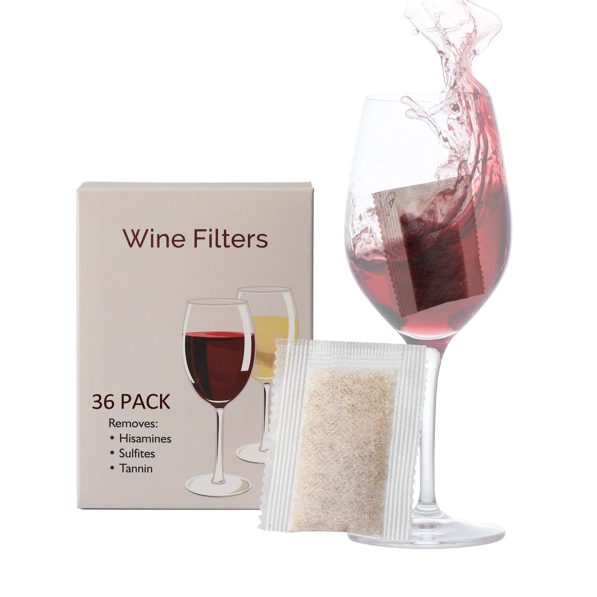 Buy Trobing Wine Filter 36 Bags, Removes Sulfites Histamines and Tannin