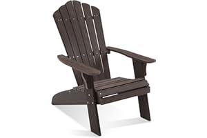 ACUEL Adirondack Chair Outdoor, Oversized Patio Chair Poly Lumber, Weather Resistant & Heavy Duty, Fire Pits Chair for Porch, Poolside, Lawn, Backyard and Garden, 350lbs Capacity (Dark Brown)