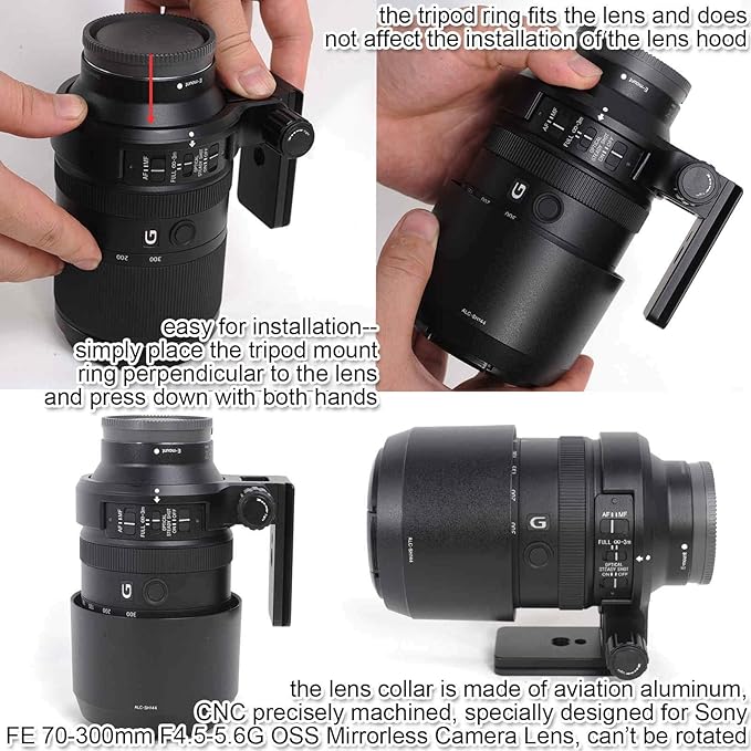 Amazon Com Ishoot Metal Lens Collar Support Tripod Mount Ring With Quick Release Plate Compatible With Sony Fe 70 300mm F4 5 5 6g Oss Mirrorless Camera Lens Camera Photo