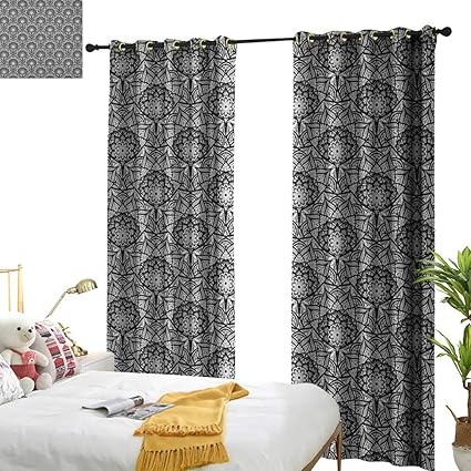Amazon Com Winfreydecor Thermal Curtains Black And White Hand