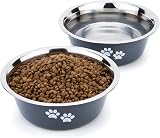 PETTOM 2 Pack Stainless Steel Dog Bowls 860ML Non-Slip Silicone Base view 9