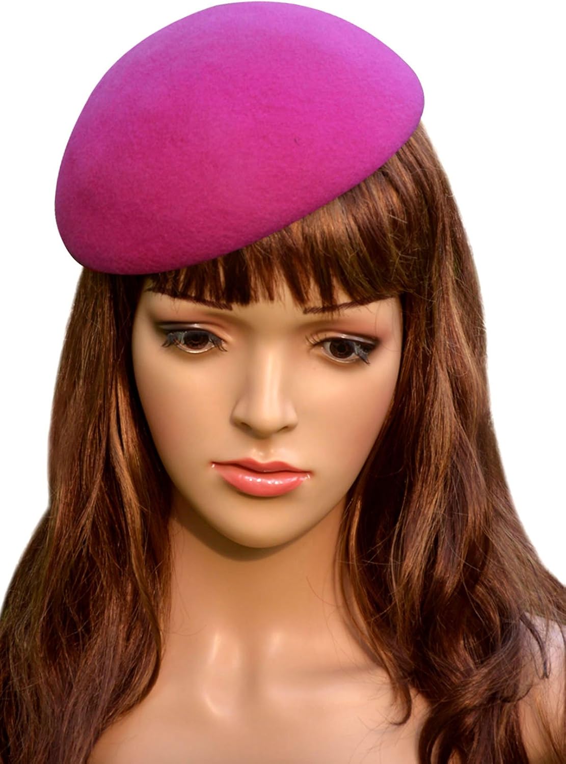 Lawliet Elegant Solid Circle 6.69" Wool Felt Fascinator Base Millinery Craft Fashion Pillbox Hat (Hot Pink)