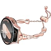 G-ficu Bling 20mm Galaxy Watch 7 6 5 4 FE Band for Samsung Galaxy Watch 7 6 5 4 Band 40mm 44mm, Women Slim Cute Dressy Bracelet for Samsung Watch Bands 7/6/5/4 6 Classic/3 41mm/Active 2
