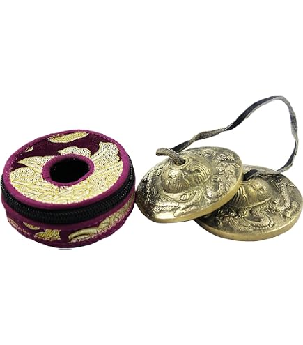 Nepal Tingsha Cymbals Storage Bag - Handmade Meditation Bell Pouch With Zipper Closure