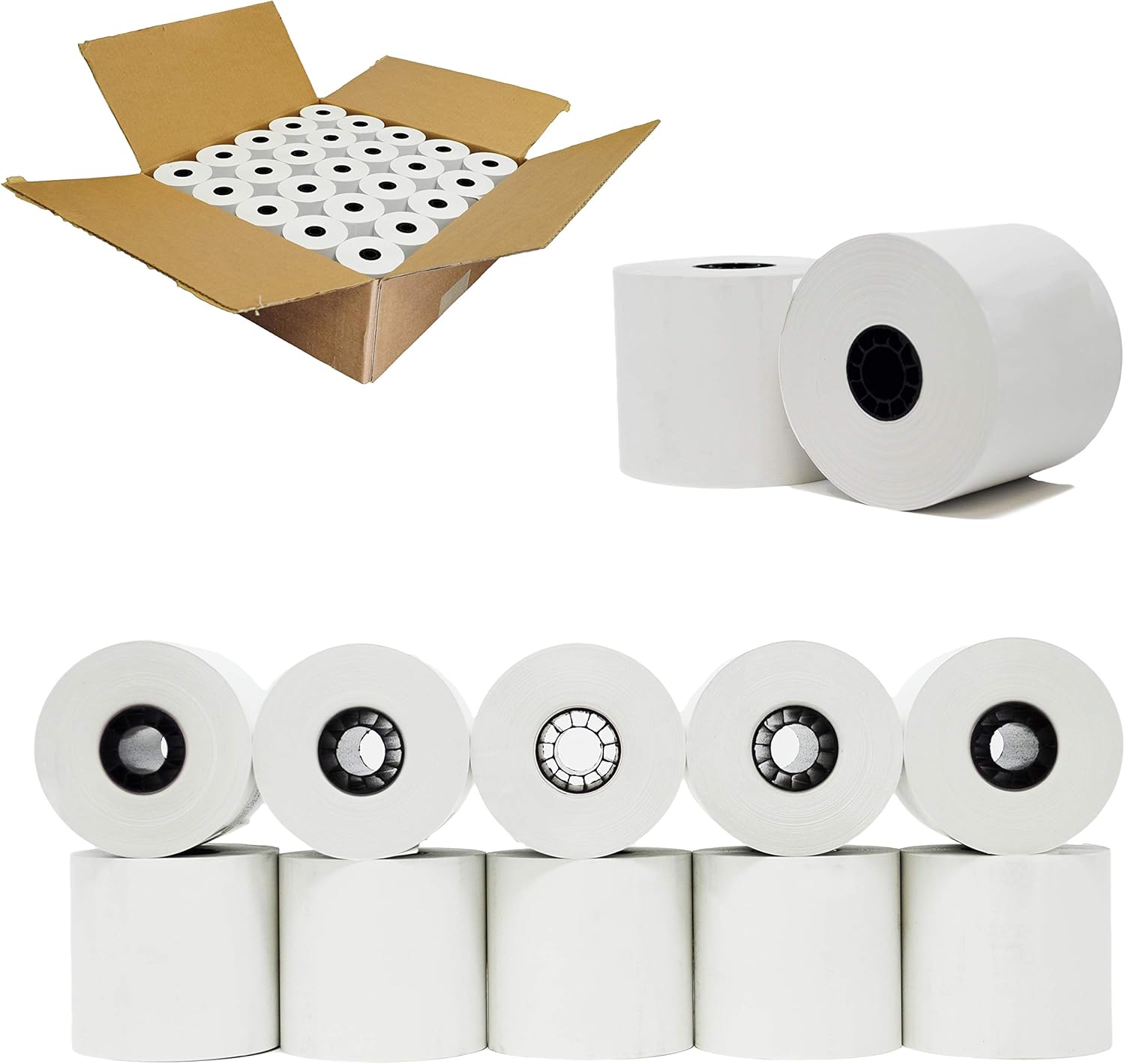Pack of 100 Rolls Adding Machine Tape/Calculator Paper Rolls 21/4 x 150 Feet 1 Ply White Bond