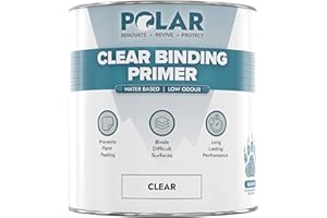 POLAR SPECIALIST COATINGS Polar Clear Binding Primer - 17 Fl Oz - High-Adhesion Primer for Drywall, Plaster, Cement, Stucco & Wood - Interior & Exterior Clear Base Coat & Paint Prep