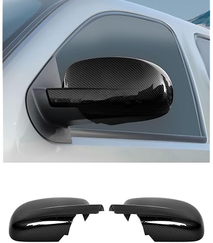Rearview Mirror Cover Caps For Chevy Silverado, GMC Sierra, Tahoe – Black ABS Protective Covers (2007-2014) - View #4