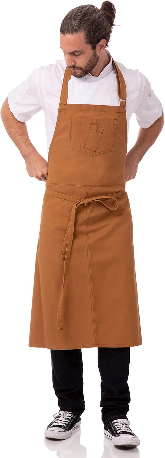 Chef Works Unisex Rockford Chefs Bib Apron, Nutmeg, 0: Clothing