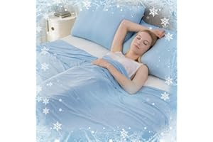 VIPBED Cooling Blanket for Hot Sleepers, Q-Max > 0.5 Cold Blanket for Couch Bed Sofa, Lightweight Breathable Throw for All Seasons, Absorbs Heat to Keep Cool - Light Blue, 50" x 70"