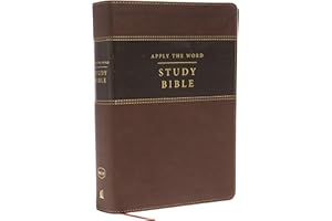 NKJV, Apply the Word Study Bible, Large Print, Leathersoft, Brown, Thumb Indexed, Red Letter: Live in His Steps