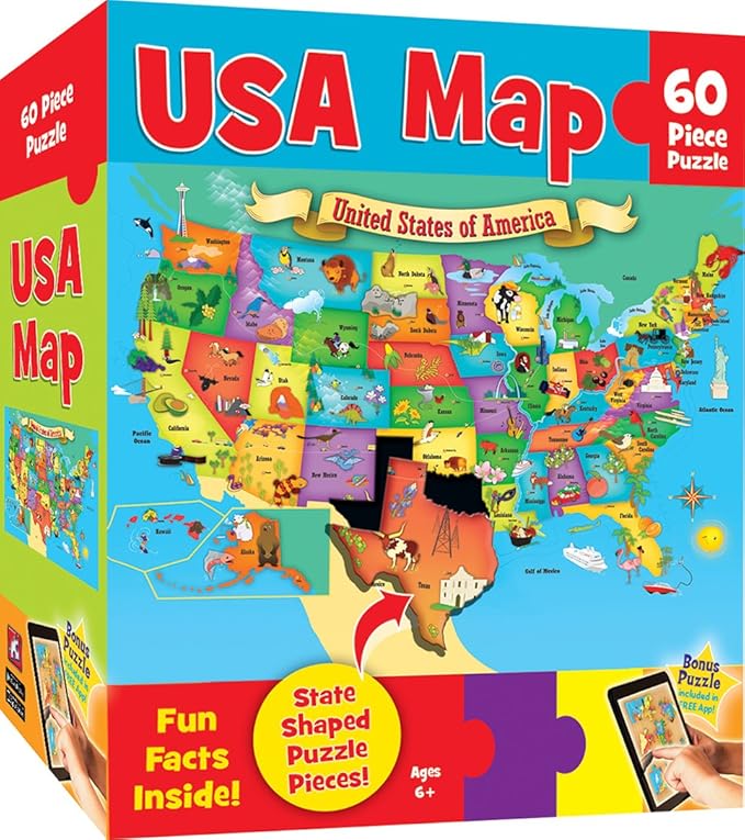 USA MAP (60 PC Childrens Puzzle): Masterpieces: Amazon.es: Juguetes y juegos
