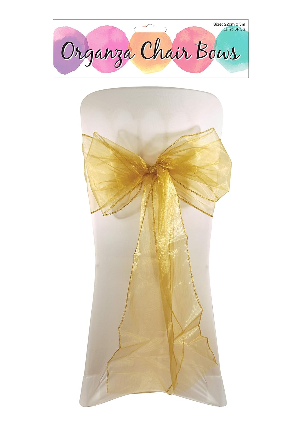 Wedding Organza Chair Bows Gold 6pk. Amazon.co.uk Kitchen & Home