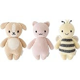 Cuddle + Kind Baby Animal Bundle - Puppy, Kitten(Blush), Bee - Set of 3 Lovingly Handcrafted, Fair Trade, Heirloom Quality
