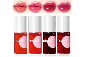 Xiuxixu Lip Tint Stain Set, 4 Colors Velvet Lip Stain Long Lasting Lip Tint, Korean Lip Gloss Mini Liquid Lipstick for Glowy, Vivid Color Lip Makeup High Pigment Tinta De Labios, Non-sticky