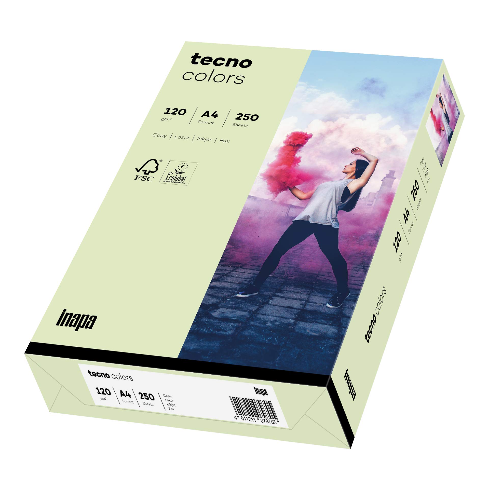 inapa Coloured Printer Paper Tecno Colours 120 g/m² A4 250 Sheets Light Green