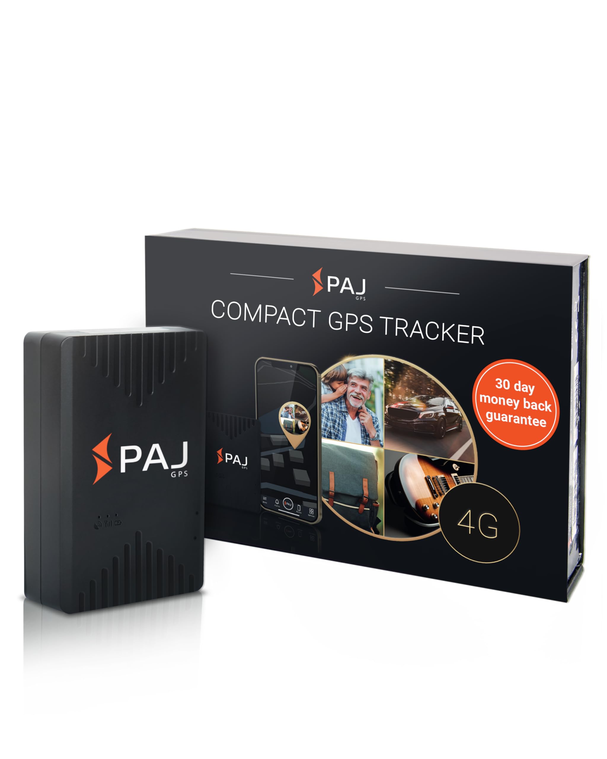 PAJ GPS COMPACT Finder 4G - GPS Tracker for Cars, Motorcycles and Trucks - Up to 20 Days Battery Life - Tracking Device for Theft Protection with Live Tracking, Alarm Notification in case of Emergency