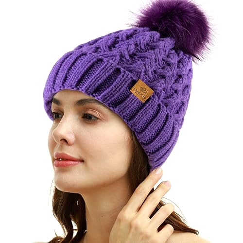 PAGE ONE Womens Winter Ribbed Beanie Crossed Cap Chunky  display picture 1