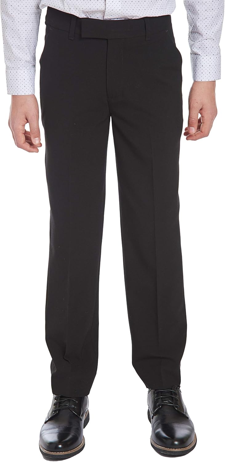 Calvin Klein Boys' Bi-Stretch Flat Front Dress Pant: Clothing