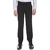 Calvin Klein Boys Flat-Front Bi-Stretch Dress Pant, Straight Leg Fit, Belt Loops & Front Pockets