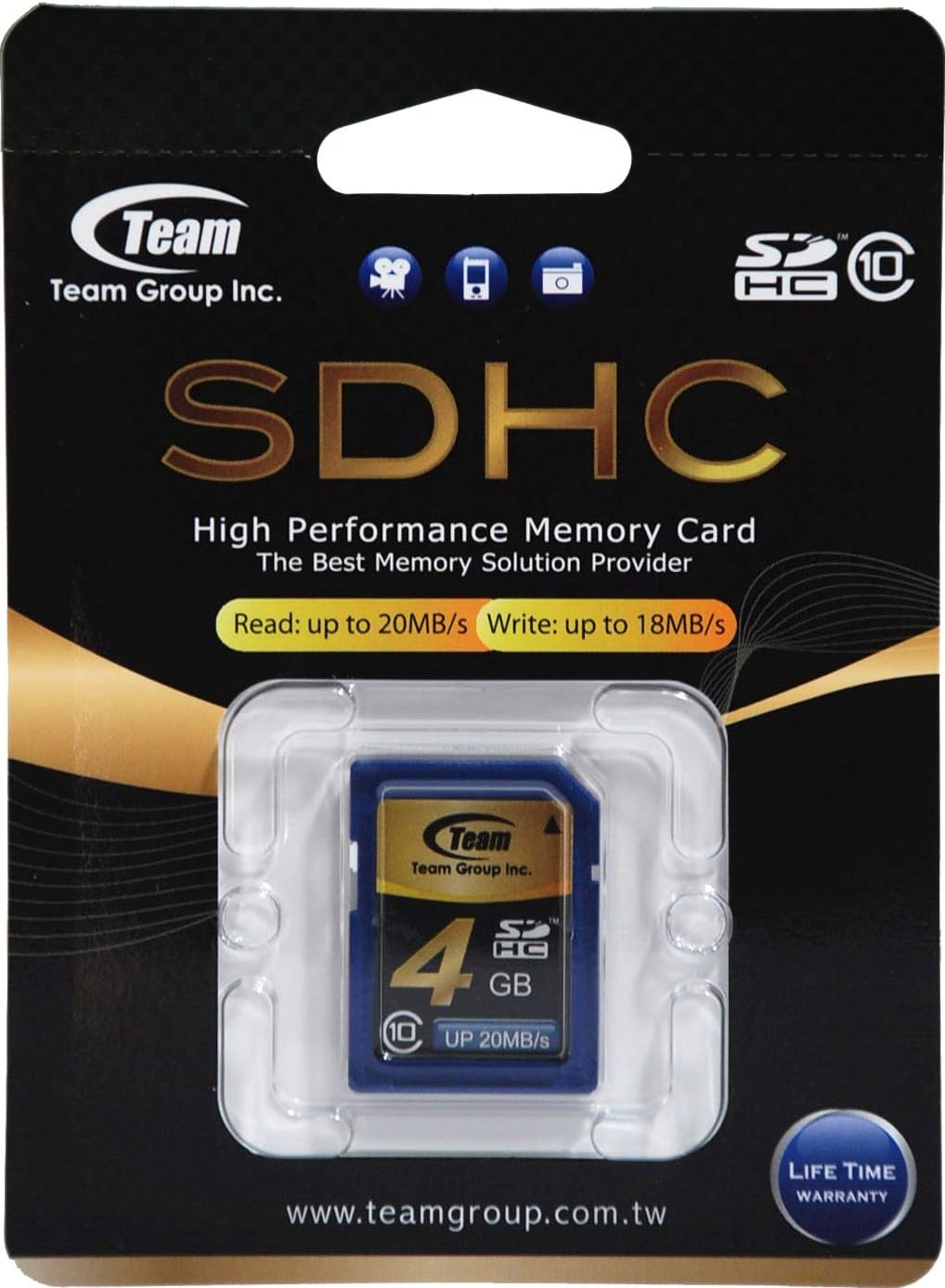 4GB Class 10 SDHC Team High Speed Memory Card 20MB/Sec