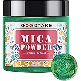 GOODTAKE Green Mica Powder | Resin Color Pigment | Resin Dye | Mica for Soap Making, Candle Making, Bath Bomb, Slime, Nail Polish, Eye Shadow - Pure Natural Mica Powders (Green, 2 oz)