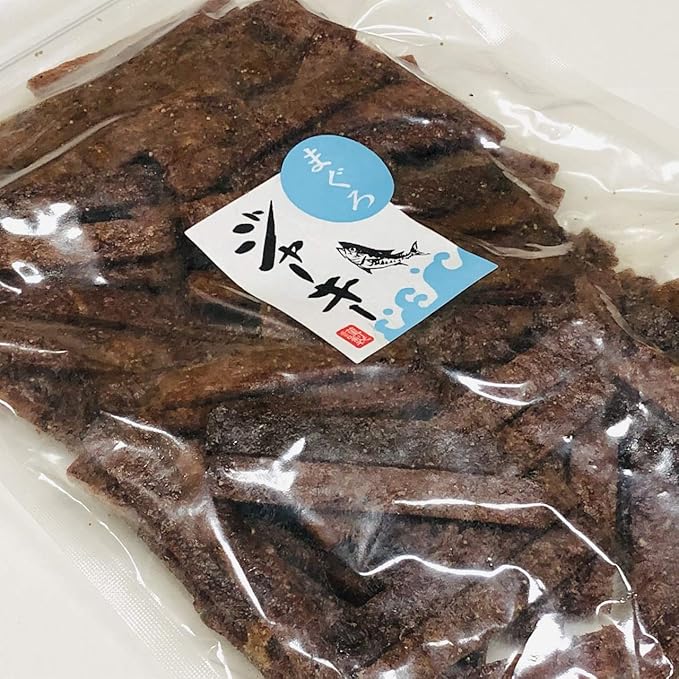 Amazon カリッとした歯ごたえ 業務用まぐろジャーキー ３００ｇ おつまみ マグロジャーキー 便利なチャック袋入り 内野海産 塩辛 珍味 通販