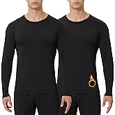 Men's Thermal Shirt 1/2/4 Pcs Fleece Lined Long Sleeve Tops Athletic Base Layer Long John Shirts for Men