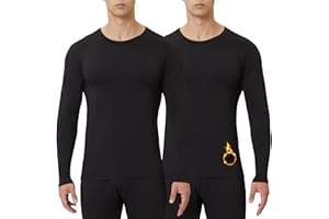 CL CONVALLARIA Men's Thermal Shirt 1/2/4 Pcs Fleece Lined Long Sleeve Tops Athletic Base Layer Long John Shirts for Men