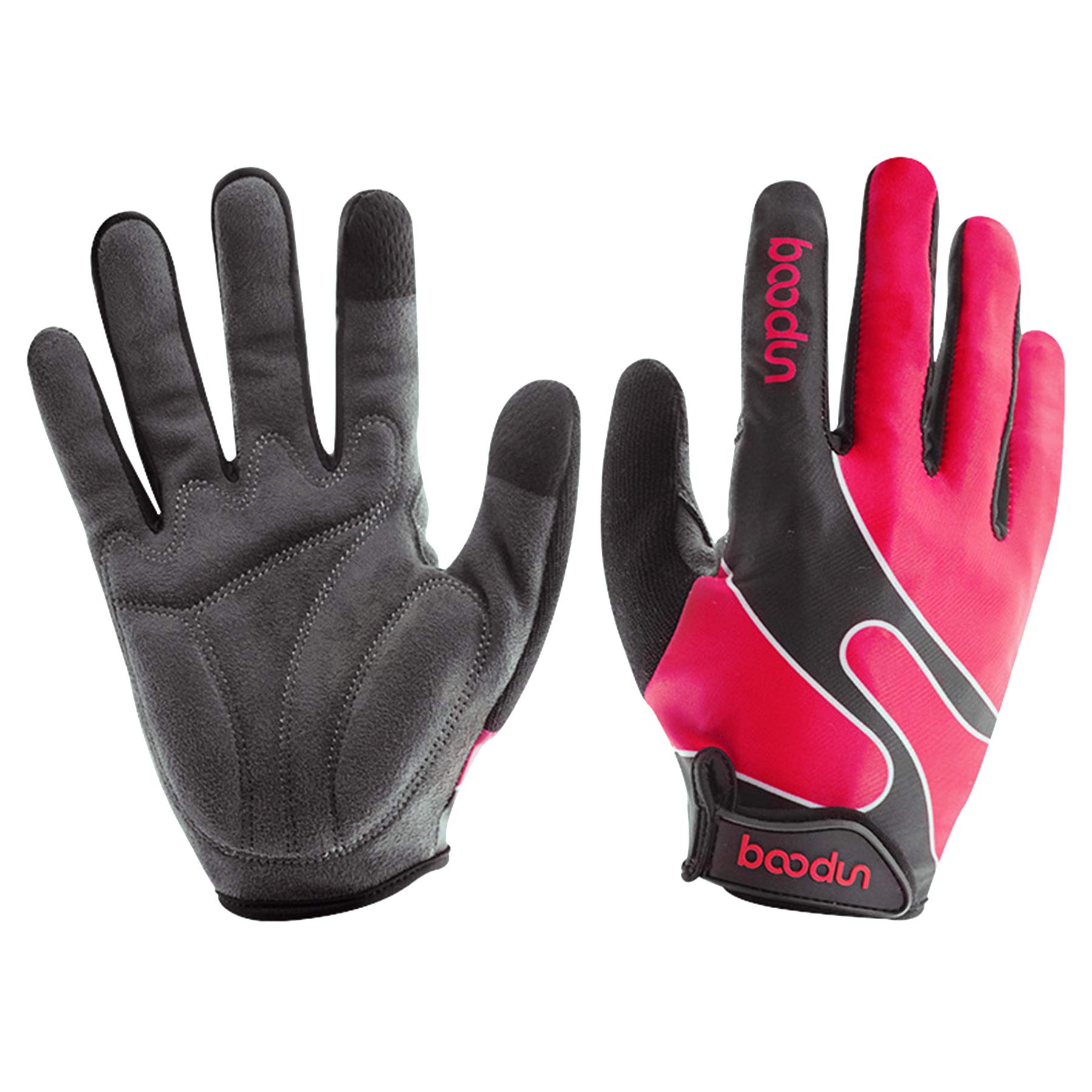 BOODUN Cycling Gloves Shock-Absorbing Mountain Bike Gloves for Women and Men with Touchscreen Function - Pink - L