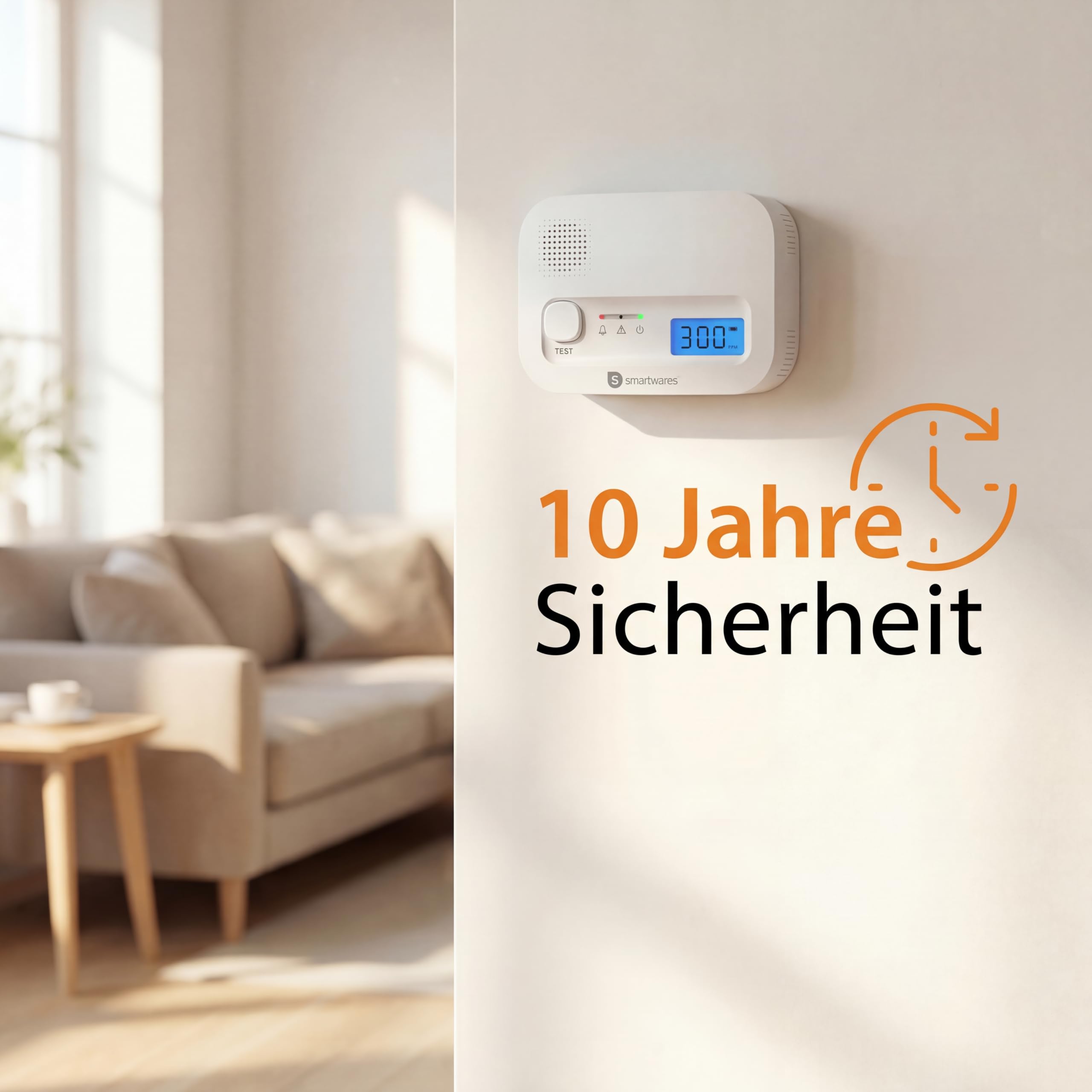 Smartwares Kohlenmonoxid melder, 10 Jahre Sensor, 1.5 Testsieger Wertung, mit Display und Testknopf - FGA-13041 7