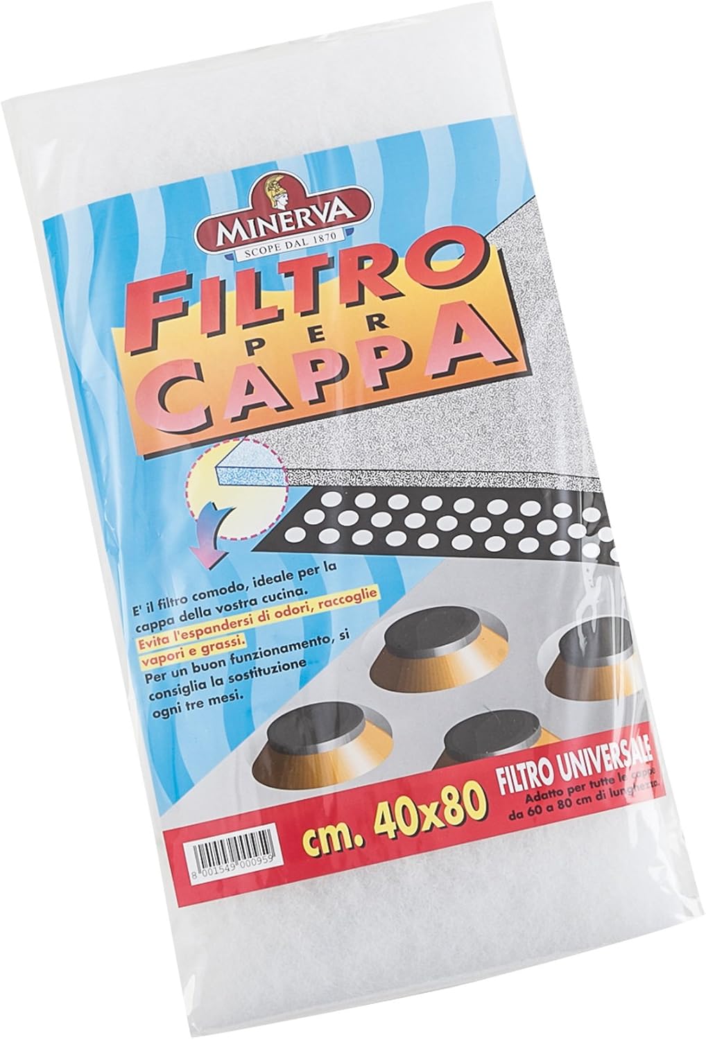 Filtro Per Cappa Universale Non Infiammabile 40 X 80 Cm Ritagliabile Amazonit Grandi Elettrodomestici