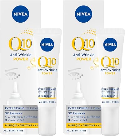 NIVEA Q10 Anti-Wrinkle Eye Cream 15ml Pack of 2 – Firming Crow's Feet Reduction