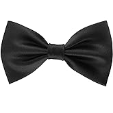 GUUNIEE Mens Silk Pre-tied Bowtie Solid Bow Ties