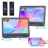 10.5" Car DVD Player Dual Screen 1080P HDMI Input, Rechargeable,2 Brackets | FELEMAN Dual Portable DVD Player for Car Play A Same or Two Different Movies, 5-Hour Rechargeable, Support USB, Region Free