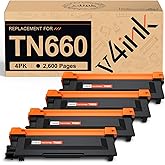 v4ink TN660 Toner Compatible Replacement for Brother TN660 TN630 TN-630 TN-660 Toner Cartridge Black for Brother Printer hl-l2300d hl-l2320d hl-l2380dw dcp-l2540dw mfcl2700dw mfc-l2700dw mfc-l2740dw