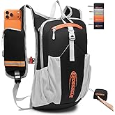 CROSSGEAR 16L RFID Hiking Backpack, Lightweight Foldable Packable Backpack, Small Travel Hiking Daypack for Women Men Black