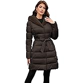 PAPILLON D'OR WEAR YOUR WINGS Women's Long Puffer Coat with Belt, Hood & Furry Lining - Knee-Length Winter Jacket