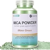 Mica Powder,7.05OZ(200g),Moss Green Mica Powder Pigment for Epoxy Resin,Lip Gloss,Car Paint,Dye,Soap Making,Nail Polish,Epoxy Resin,Candle Making,Bath Bombs