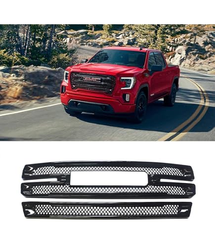 Chrome Mesh Grille Overlay For 2020-2023 GMC Sierra 2500 3500 HD SLT AT4 – 3-Piece Snap-On, C2C-GI173