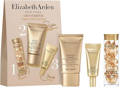 - Kit de 3 peças Lift Starter, cápsulas Advanced Ceramide Sérum, Creme de Dia Lift and Firm SPF 15 e Creme para os Olhos, Kit de Cuidados de Pele Anti-Idade Adaptado à Viagem