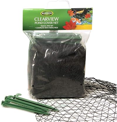 Blagdon Clearview Pond Cover Netting 3m x 2m Black Double Weave 6 Pegs